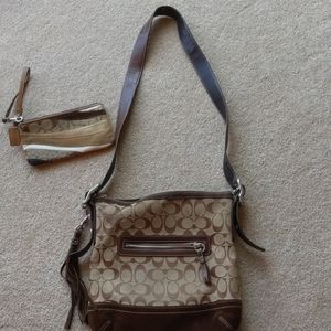 Coach Signature Crossbody Bag w/Wristlet